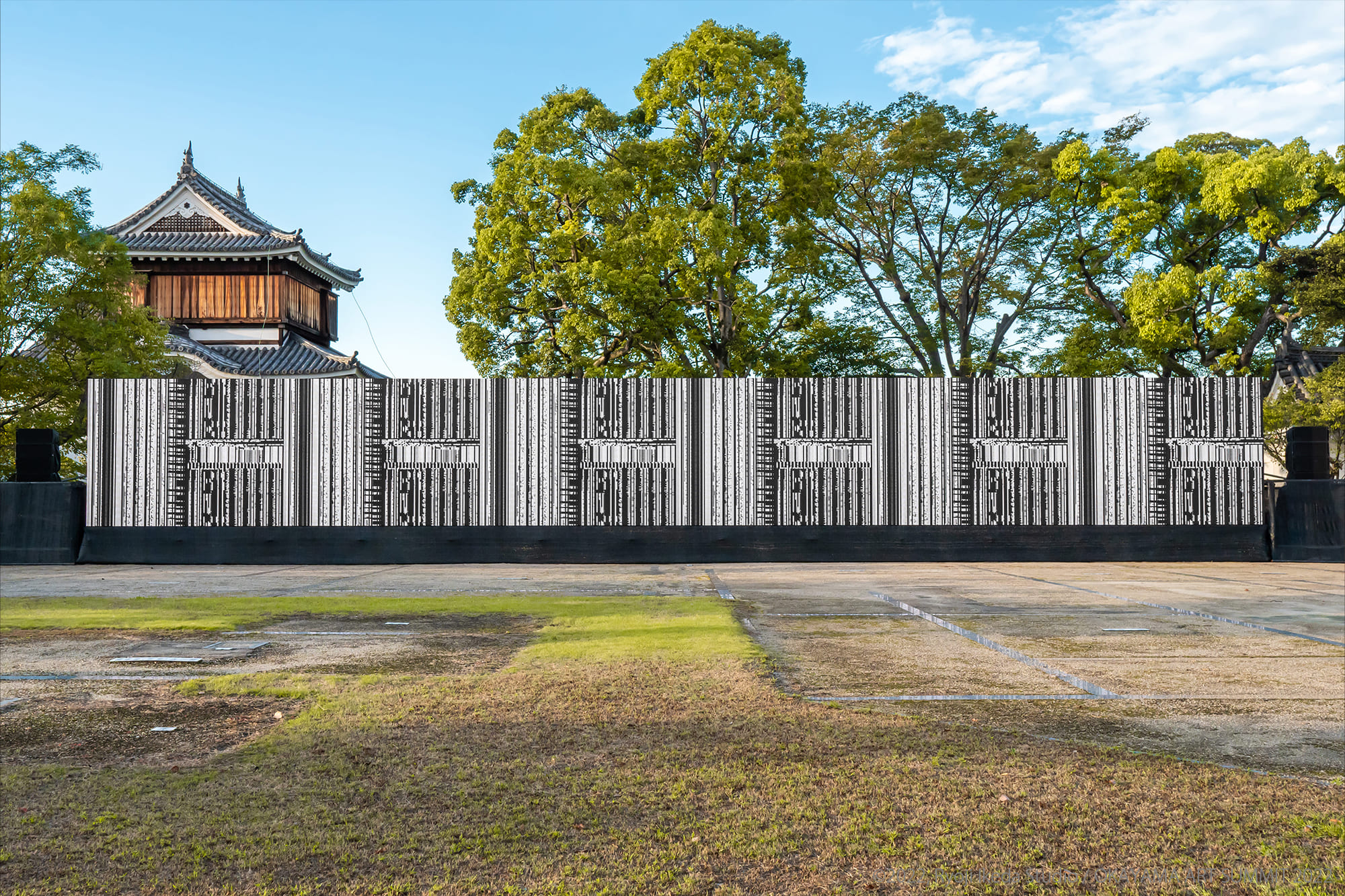 岡山芸術交流,岡山城,池田亮司,LEDディスプレイ,LEDビジョン