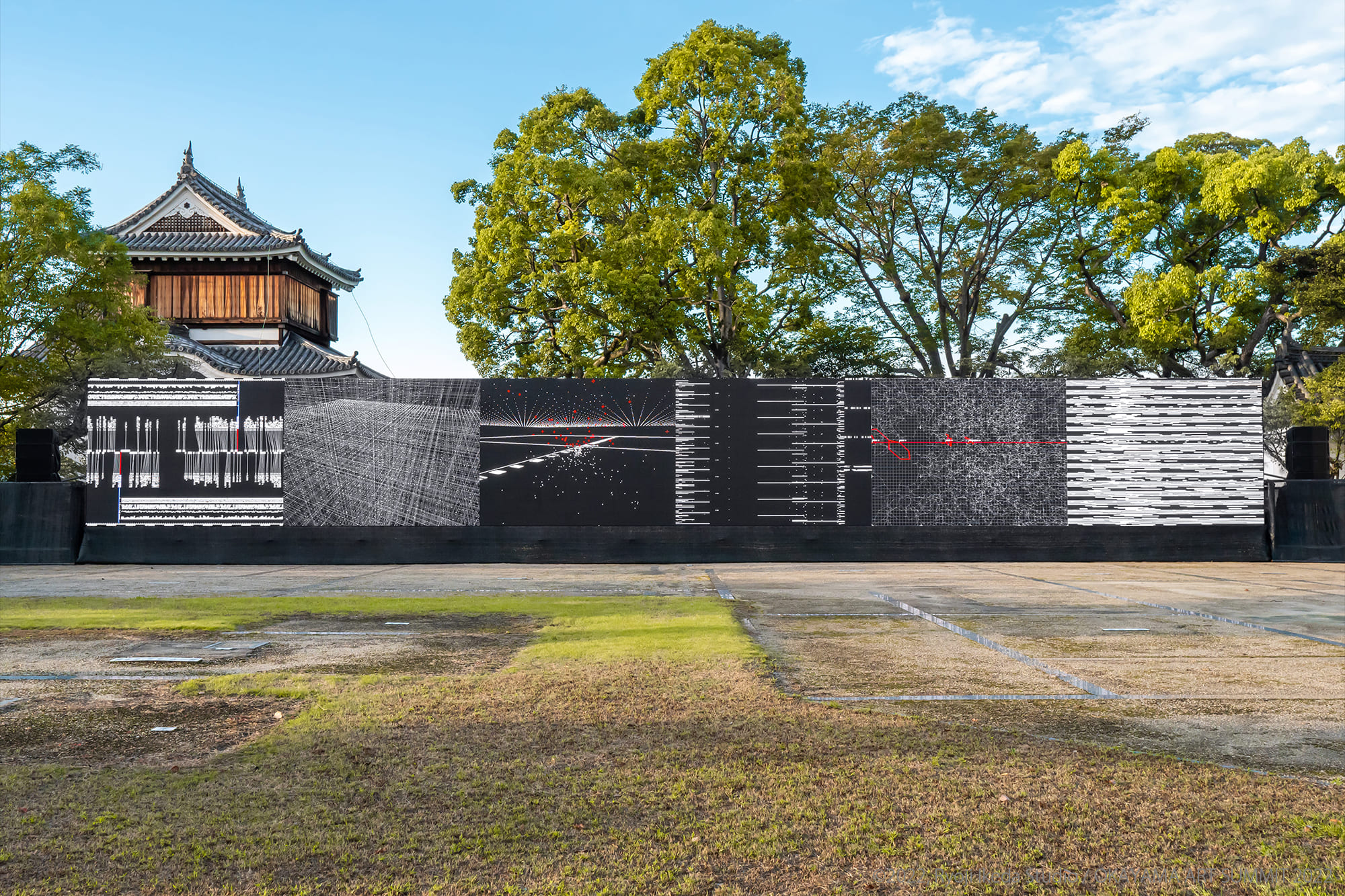 岡山芸術交流,岡山城,池田亮司,LEDディスプレイ,LEDビジョン